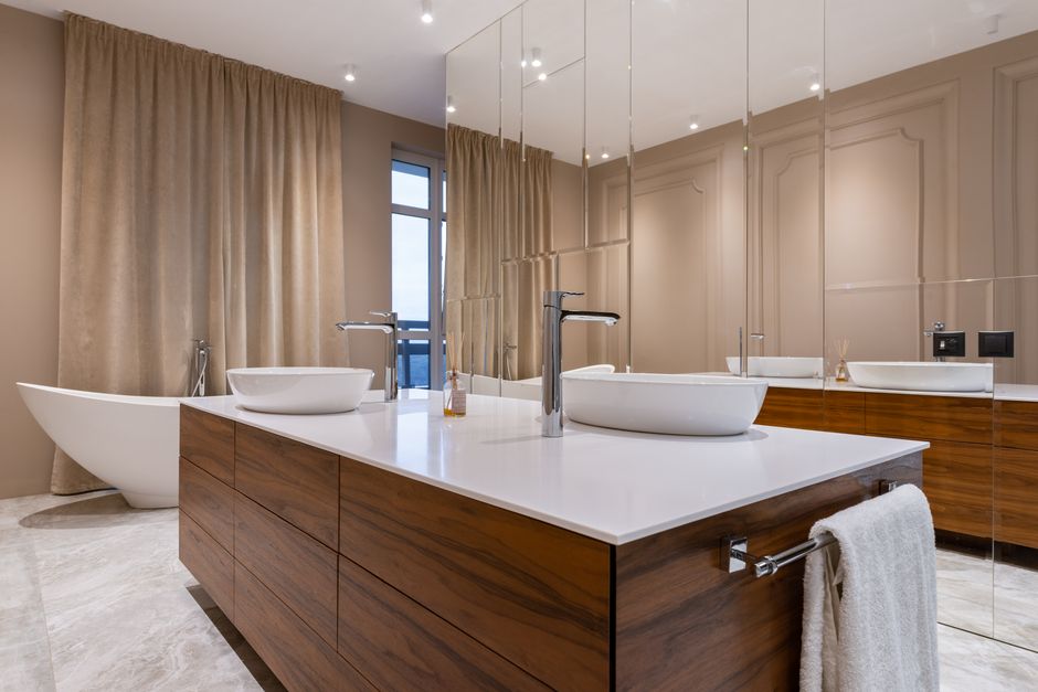 Modern luxury bathroom with elegant fixtures